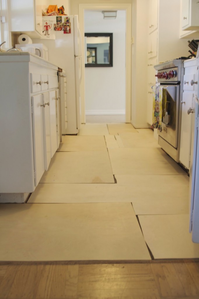 Simple DIY Temporary Kitchen Floors simply organized